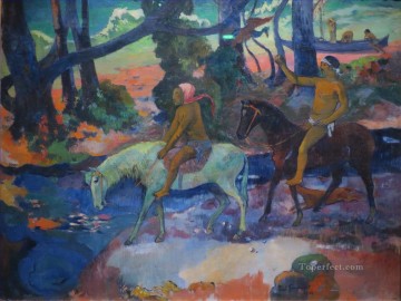  Primitivism Oil Painting - Ford Running Away Post Impressionism Primitivism Paul Gauguin